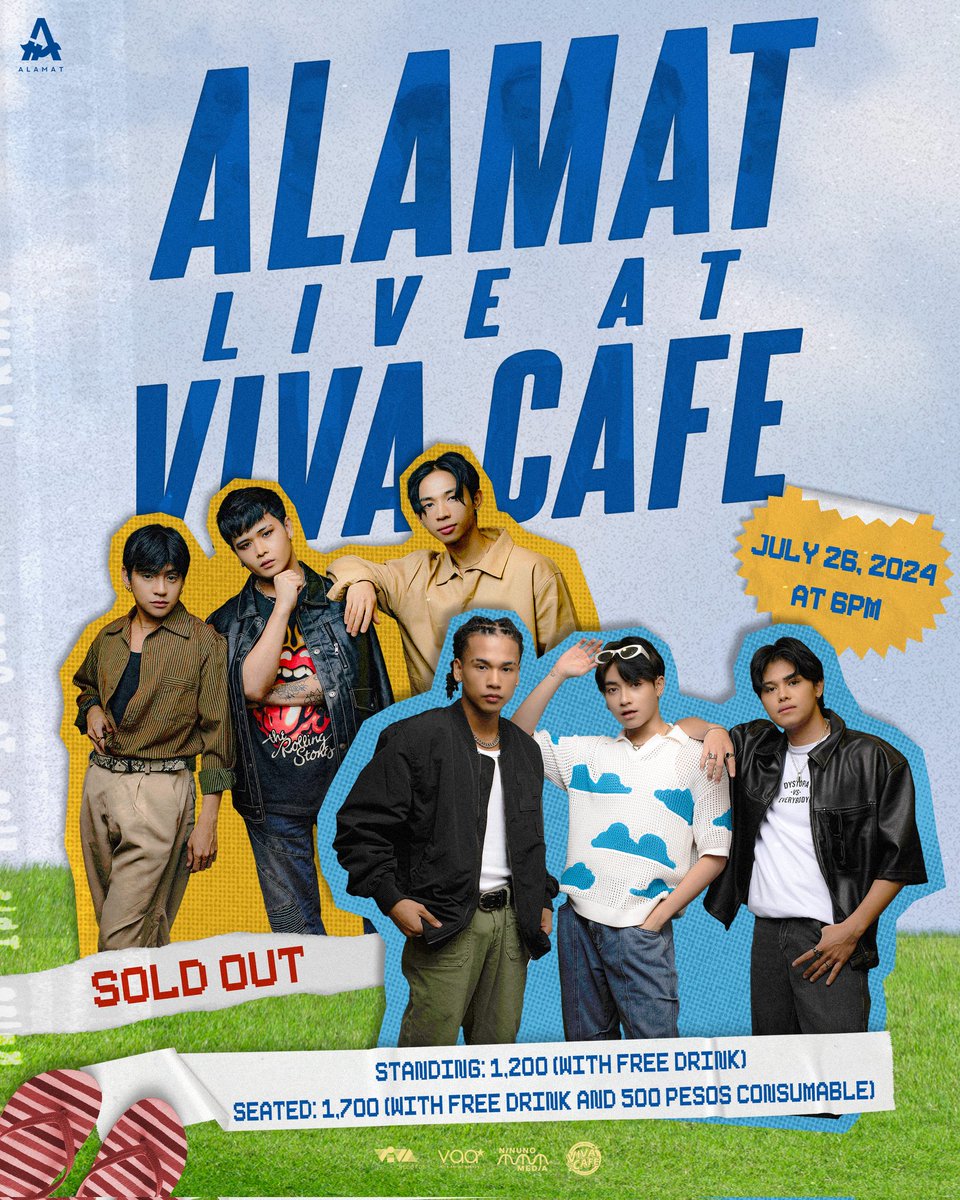 The ALAMAT Live at Viva Cafe Gig for July is officially SOLD OUT! 🫶

See you there mga Magiliw 🤎
🗓️ July 26, 2024, 6PM 
📍 Viva Cafe, Cyberpark 1, Araneta City, Cubao, Quezon City

#ALAMAT