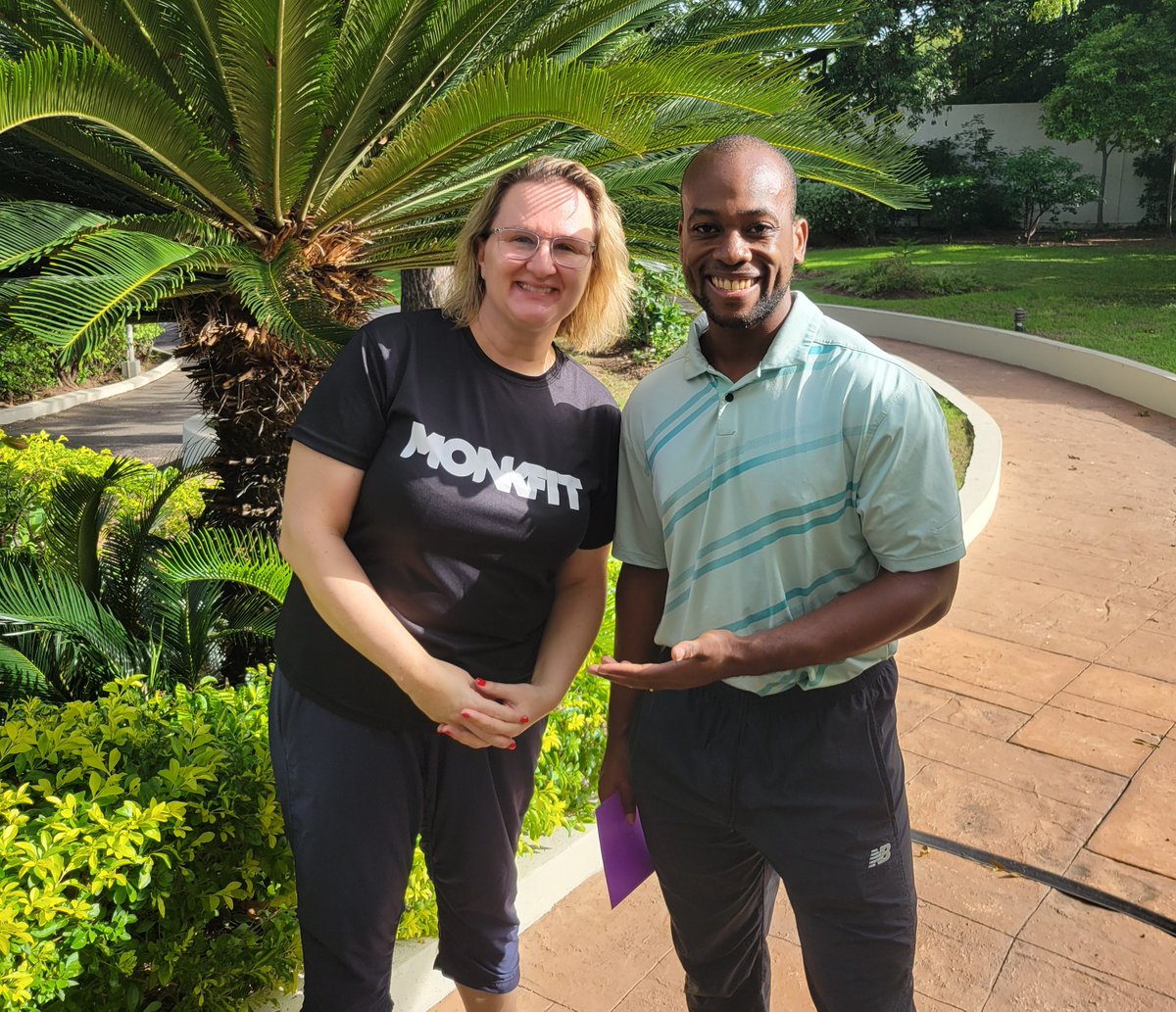 ETudakovic's tweet photo. As we get close to our time to leave  - a shout out to the best personal trainer in 🇯🇲 - Mark Miller of Monkfit @monkfitintl - helping keep me fit and sane while being positive and skillfully ignoring my whinging that stuff was "hard"!  Thank you @Fatchoppaa https://t.co/7RGodNQJB0