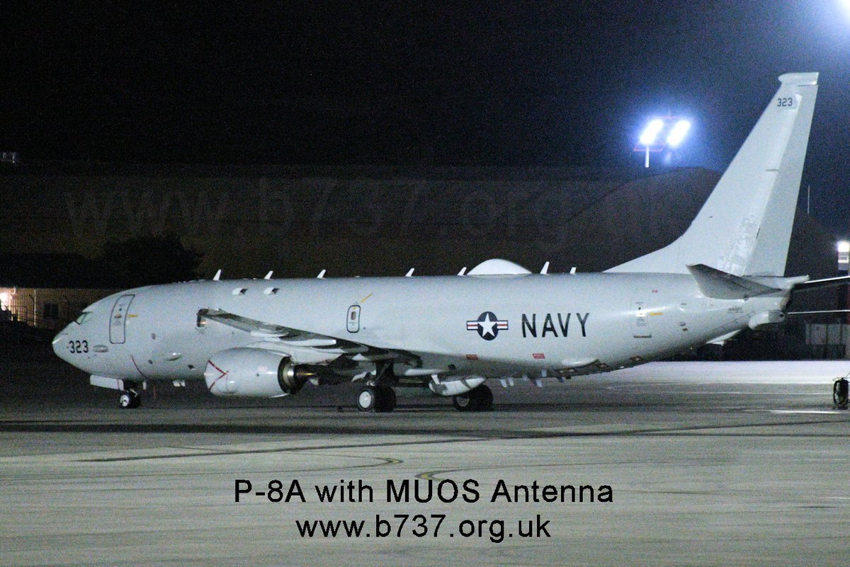 B737Tech's tweet image. Just seen recently on my travels is this P-8A with the new MUOS antenna (the large white dome on the upper fuselage).
More details here:
b737.org.uk/mma.htm