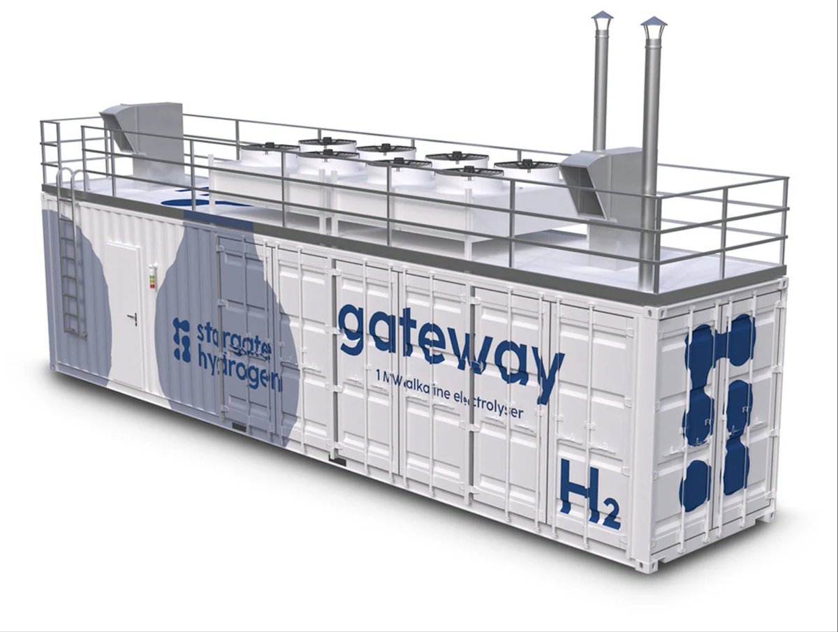 h2_heat's tweet image. The power of #Alkaline #Electrolysers in our H2Heat project. These efficient systems, provided by Stargate, use ceramics-based electrodes for over 74% efficiency and produce 99.999% pure hydrogen. 
#Hydrogen #GreenEnergy @StargateHydrogen