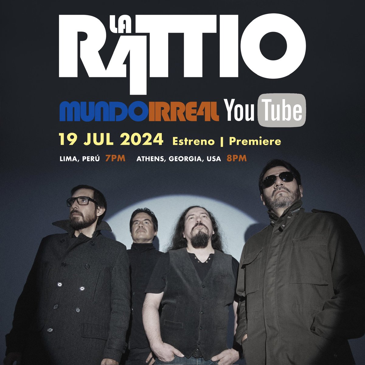 la_rattio's tweet photo. El 19 de julio estrenaremos en YouTube el video oficial de “MUNDO IRREAL” 🌓🎥
Y a las 00 horas se liberará la canción en todas las plataformas musicales 🎶
📸 @videosuelto
💻 @Foto_Films
@Toto45VO , @GalianoVitto , @MiguelJFlores , @Phelan_Kelly
#mundoirreal #videooficial https://t.co/j5Ta2aiFd4