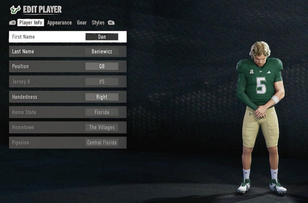 ChrisVannini's tweet photo. I got a lot of questions from you all about editing players. Here's what I found. 

Real players: Can only edit equipment. 

New recruits: Can edit names, positions, handedness, physique, equipment and QB style when they're on your roster. 

No attribute or jersey # editing. https://t.co/F5ZA1IqQ8w