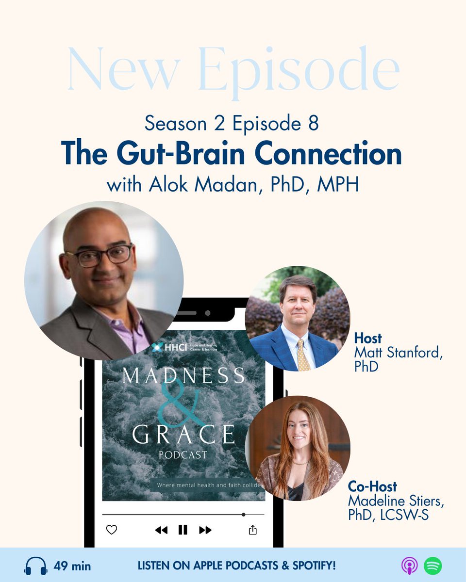New podcast episode is up! bit.ly/S2-EP8
In today’s episode, we welcome Alok Madan, PhD, MPH, Vice Chairman of Houston Methodist Behavioral Health <a href="/MethodistHosp/">Houston Methodist</a>. We will be discussing the gut-brain connection &amp; how closely linked our physical &amp; mental health truly are.