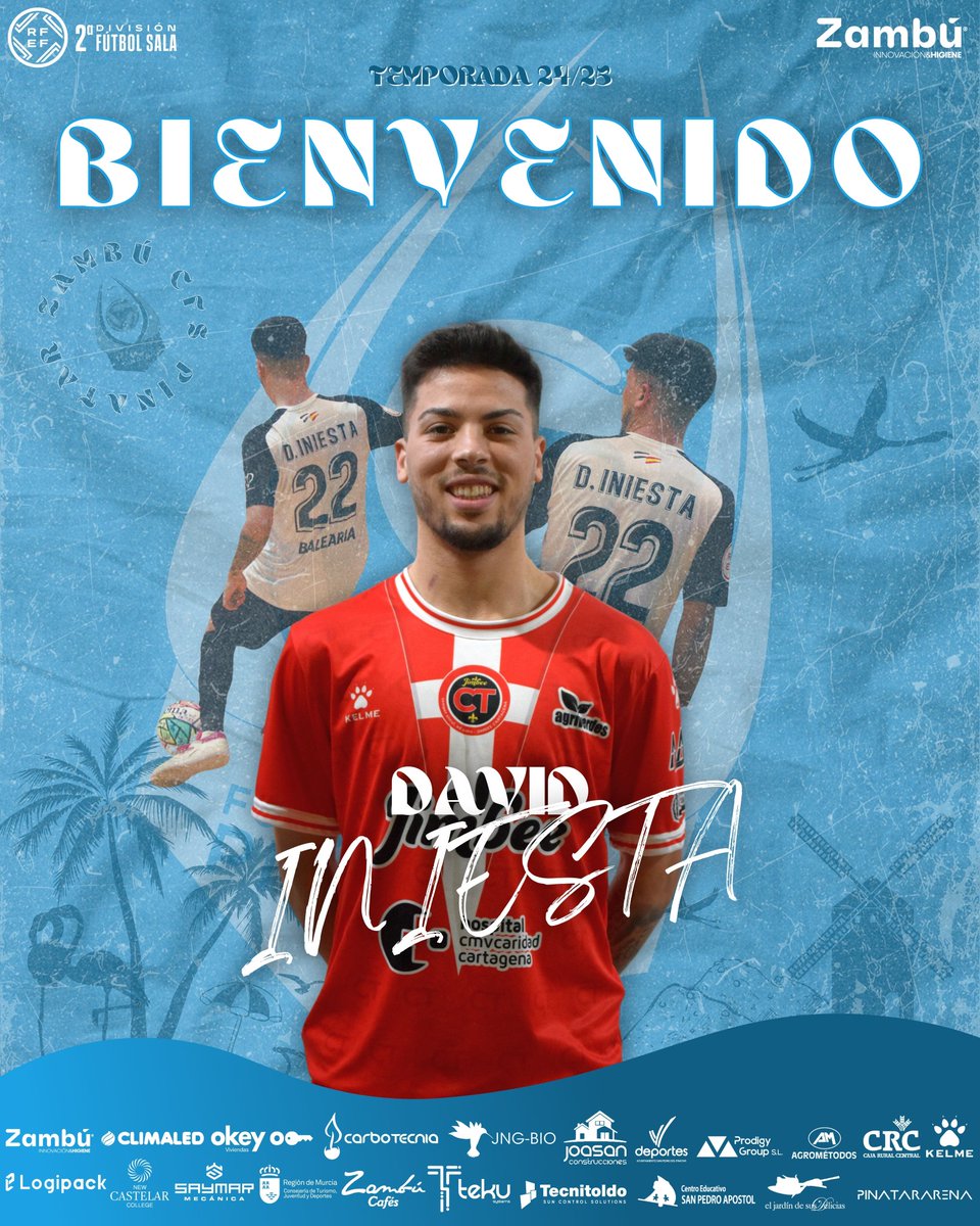 CFS_Pinatar's tweet photo. OFICIAL 🦩 | @DavidIniesta21 suma más talento y juventud a las filas del Zambú CFS Pinatar 🔝 

✨🔙 Vuelve al Club, procedente del Jimbee Cartagena donde ha compagino el filial de 3ª y el primer equipo de 1ª Div.

🌐 https://t.co/DOgOMPRZwc 

#PicoYPala #GoZambú #GoPinatar 💙💚 https://t.co/ezDJbOPzcM