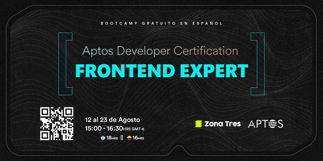 waylearnlatam's tweet image. 🚨Bootcamp Alert 🚨
¿Quieres ser de los primeros desarrolladores en obtener un certificado en Aptos Protocol?
Este mensaje es para ti 🙌🥳
Bootcamp Aptos Developer Certification Frontend Expert.
📅Inicia 12 de Agosto
Registro ▶️ lu.ma/mjx6buw9