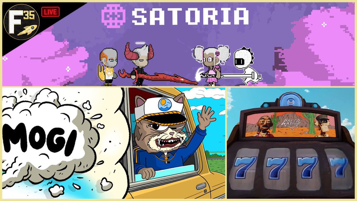 Join us tonight at 9pm Eastern (1am UTC) for 🔴 F35 Live 🚀

Tonight we take a look at the FIRST MMORPG on BITCOIN <a href="/satoriammorpg/">SATORIA MMORPG</a> 👾

There’s a new meme taking over Cardano with <a href="/mogi_cet/">Mogi</a>. THE CET IS WET 💦

And we continue to get more teasers for Baked Nation from <a href="/claymates/">Clay Nation</a>