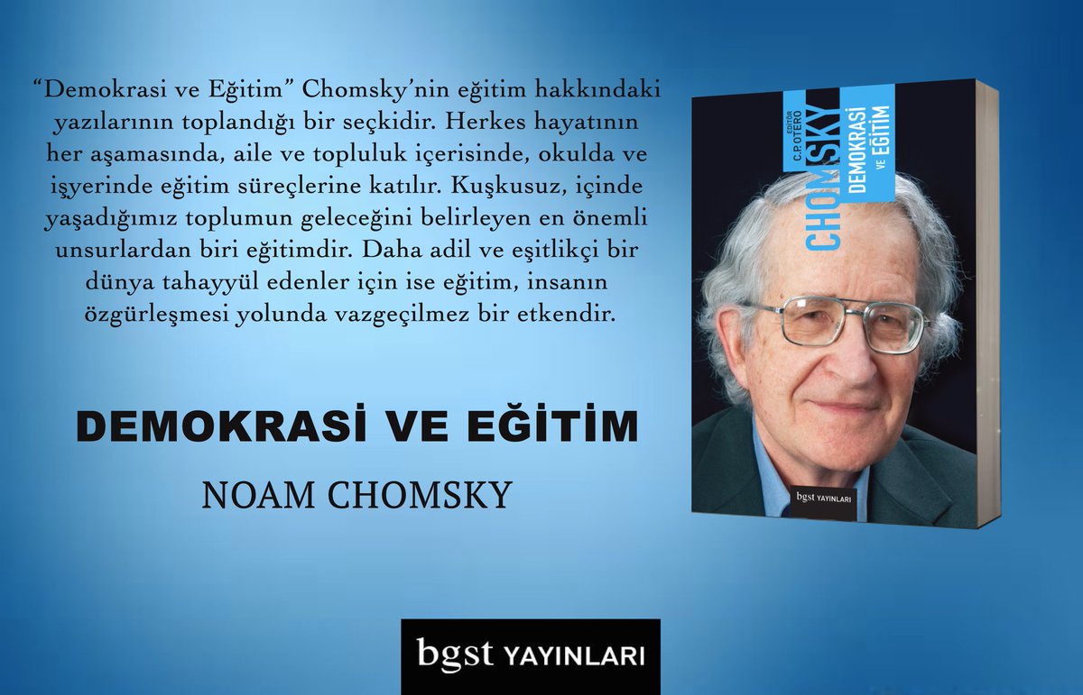 Chomsky bu kitapta eğitimin günümüzdeki işleviyle gerçekten demokratik bir toplumda yerine getirmesi beklenen işlevi arasındaki muazzam
farkı tartışmaya açıyor. 
.
.
.
.
#noamchomsky #Demokrasi #egitim #kitap #kitapkurdu #özgürlük #eşitlik #oku <a href="/noamchomky/">Noam Chomky</a>