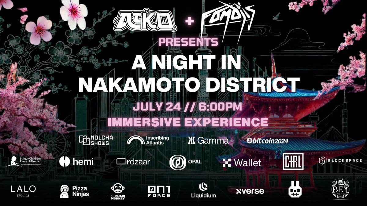 InscribAtlantis's tweet photo. Join us for an Immersive Cocktail Hour Experience at the Inscribing Nashville 2024 Ordinals Conference on July 24!

Presented by @AikoDeshoBTC + @fomojis https://t.co/UmbjwdAI2C