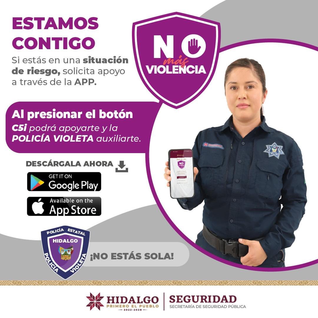 🟣 🙋🏻‍♀️¡No estás sola!

Descarga la aplicación #NoMásViolencia 📲, conectada al C5i, donde podrás solicitar apoyo y asesoría en caso de encontrarte en una situación de riesgo.

¡Vamos de frente para abatir la violencia de género!