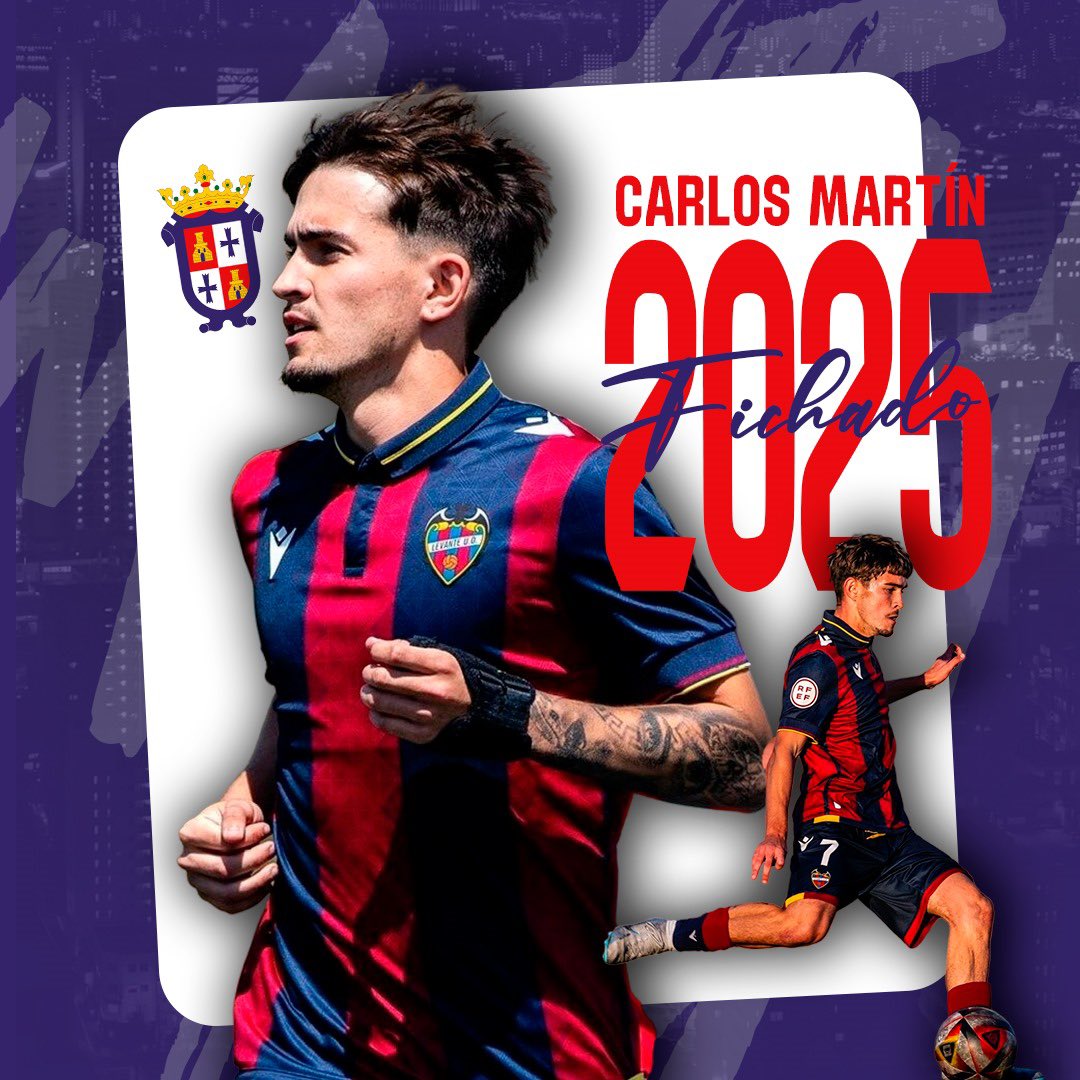 🆕 CARLOS MARTÍN ( <a href="/Carlosmaartinn/">Carlos</a> ) firma por nuestro club para la temporada 2024-2025 ⚪️

➡️ Extremo/mediapunta que llega procedente del <a href="/levanteud/">Levante UD</a> Juv DH ⚽️

🤍 Jugador de gran proyección que viene a hacernos soñar despiertos 🙌

¡Bienvenido Carlos! 🔛

Comunicado oficial 📲