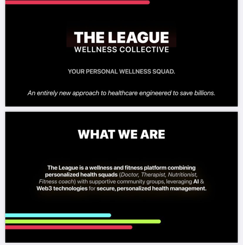 🫶🏼we're having a blast with           
         ⚡️WorldWideLuchaLeague⚡️ 

👉🏽 and we're laying the foundation for it's sister company, "The League" which is our entirely new approach to "healthcare". 

"We are changing the way healthcare is delivered by leveraging human