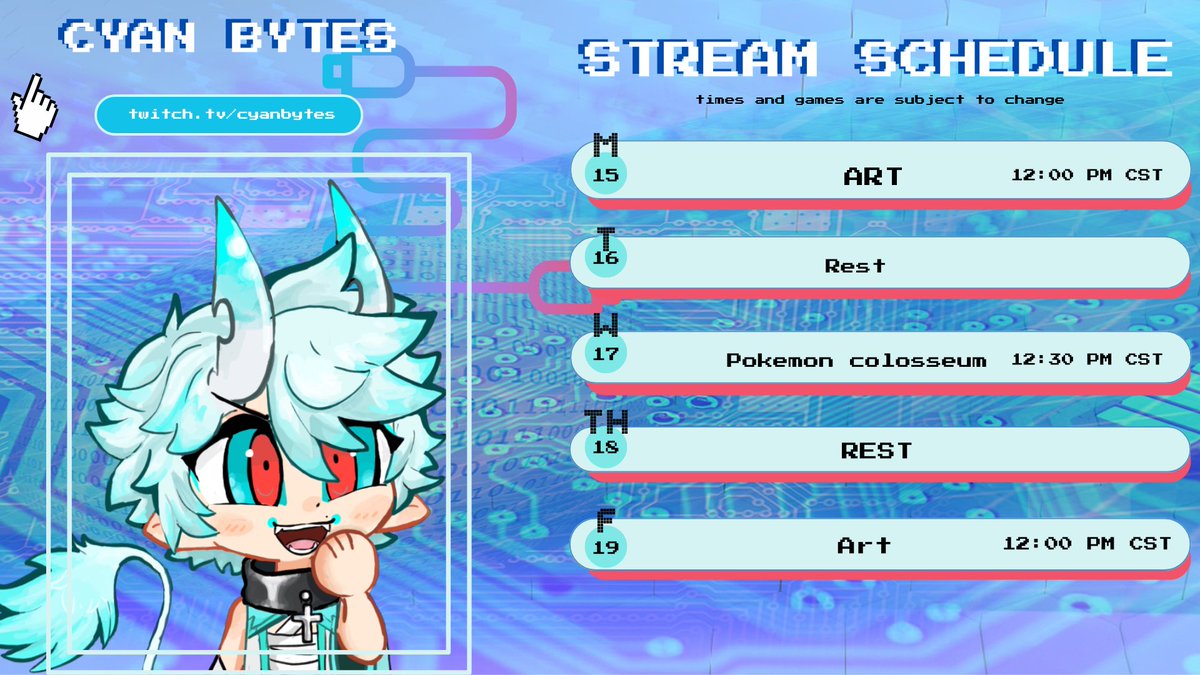 SORRY 4 LAST MINUTE SEE U ALL SOON!!!!!
#cyanschedule