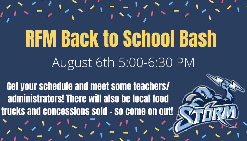 RockyForkMS's tweet photo. Save the date- Back to School Bash AND Open House 💙⚡️💙 https://t.co/UTU4JnmwAl