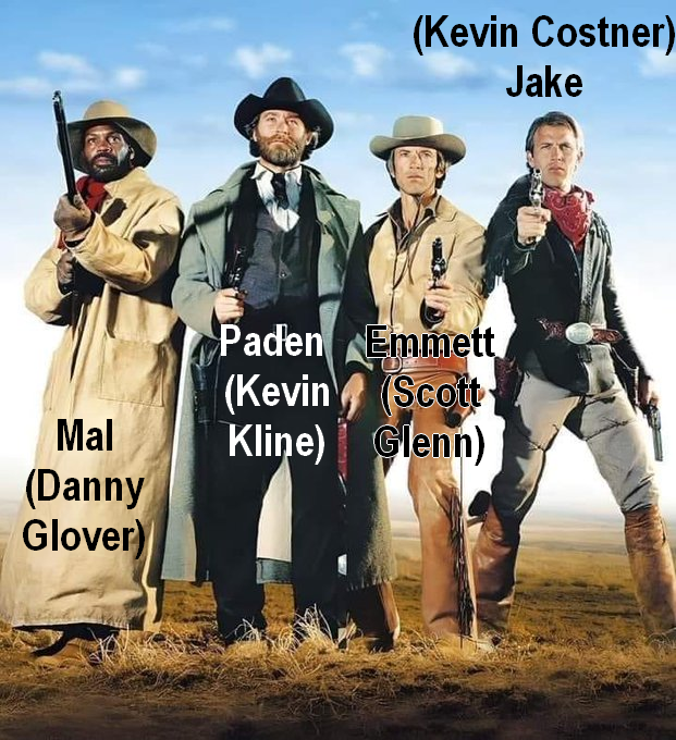 Cristh71674568's tweet photo. @MarcilioBarbo57 "Silverado". Western ótimo com #Jake (Kevin Costner), #Paden (Kevin Kline), #Emmett (Scott Glenn) e
#Mal (Danny Glover)! Faz muito tempo que vi esse filme, tem também no elenco Jeff Goldblum e Brian Dennehy. https://t.co/cNy4ULZjra
