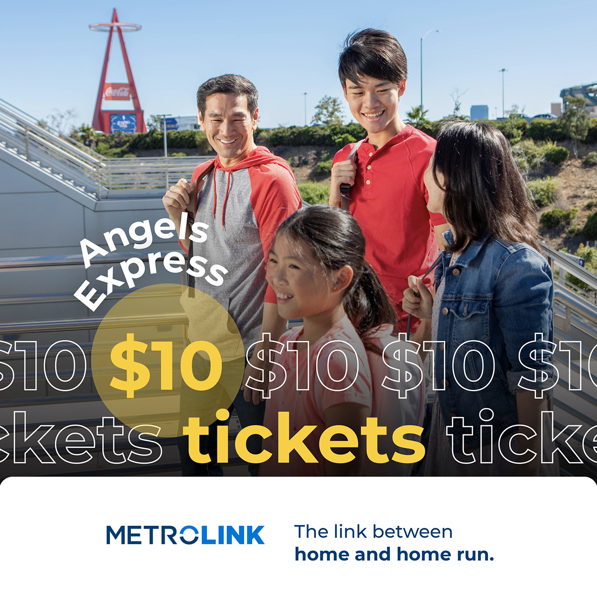 Metrolink's tweet photo. THIS WEEKEND: Catch a round-trip ride on the #AngelsExpress Metrolink special service to scheduled weekend home games and select midweek games this season for $10. Up to three kids 17 and under ride free with each paying adult. #takethetrain
Learn More: https://t.co/ofg7fKreDw https://t.co/dcBUWzuBsh