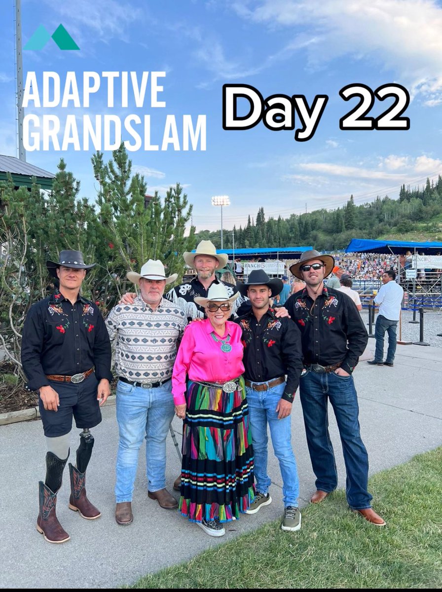 AdaptGrandSlam's tweet photo. Day 22 - After 21 days of solid cycling, the guys have taken a break and used their skills and experience to blend in seamlessly with the locals, and were graciously hosted at the Cowboys and Veterans Night Rodeo. #olympianhomes #rggroup #stephensongroup #coachingimpact https://t.co/w8Aoc7sFi1