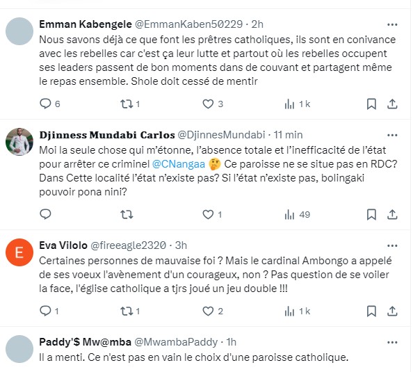 REACTION DES INTERNAUTES A LA PRESENCE ET AU DISCOURS DE NANGAA EN PLEINE MESSE CATHOLIQUE