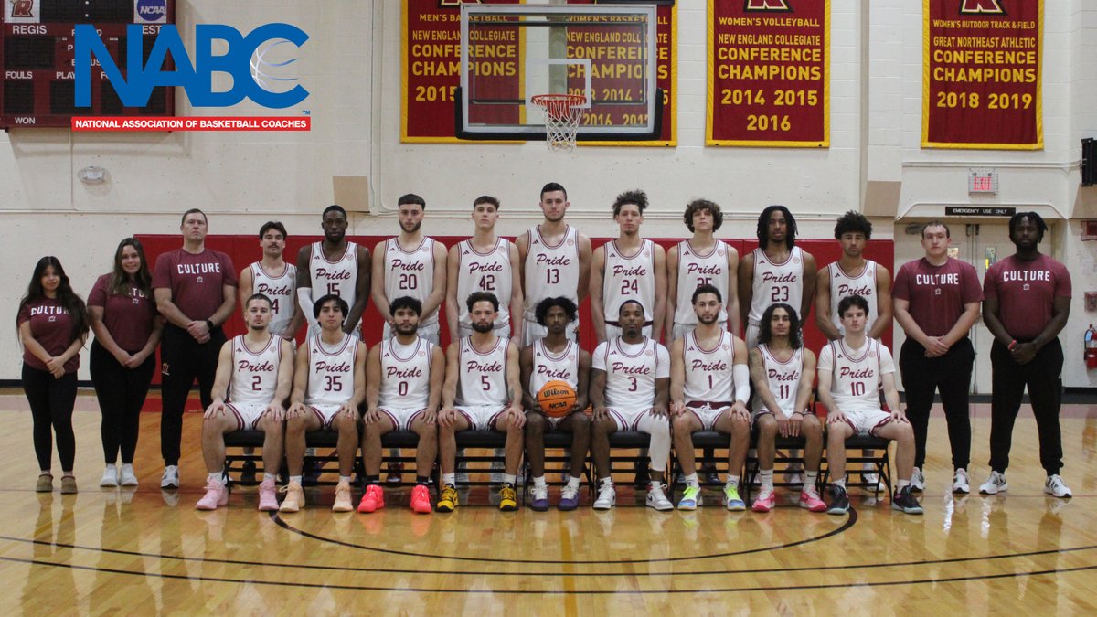 GoRegisPride's tweet photo. Congratulations to Zak Latifi, Tate Pike, and Russell Rau for being selected to the 2023-24 @NABC1927 Honors Court for their academic performance. In addition, @RegisPrideMBB received the Team Academic Excellence Award. #RoarPride
Story: https://t.co/btXMGAkWa3 https://t.co/fUcC7yaMNK