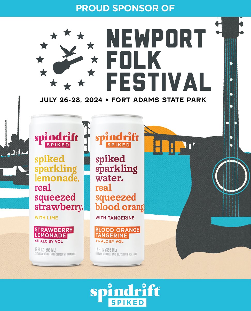 spindriftspiked's tweet photo. Added to the lineup for this year's Newport Folk and Jazz Fest... Spiked! We're the official hard seltzer for both @newportfolk and @newportjazzfest this summer! We're psyched to bring Spiked to the party. See you there? #mustbe21 #drinkresponsibly https://t.co/jc67CYSrOj