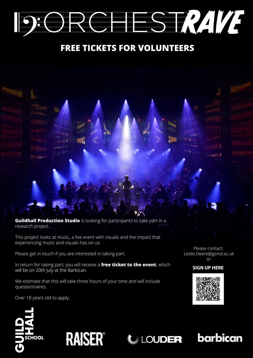 Dr Leslie Deere (@lesliedeere) on Twitter photo RT Looking for Research Participants, 18+ Android users. Take part in this research study in exchange for a free ticket to the OrchestRAVE event taking place this Saturday <a href="/BarbicanCentre/">Barbican Centre</a> RT Looking for Research Participants, 18+ Android users. Take part in this research study in exchange for a free ticket to the OrchestRAVE event taking place this Saturday <a href="/BarbicanCentre/">Barbican Centre</a>
