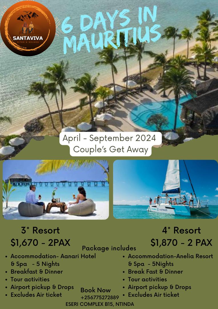 Santavivaltd's tweet photo. Perfect Couple getaway to Mauritius. See flyer for details. DM if interested. Offer still running. #Mauritius #beach #beachvibes #getways #wanderlust https://t.co/U4FJhFpk9b