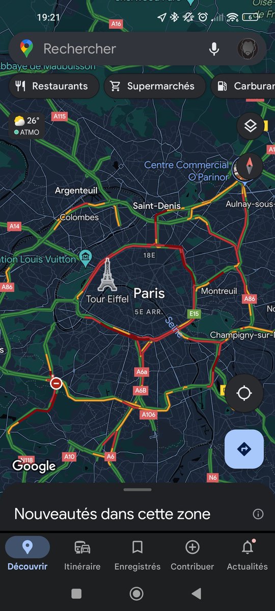AlGrios's tweet photo. Je viens d'aller sur Google Map, le nombre de routes qui sont fermés sur Paris c'est 😂 https://t.co/bjKyRIIRCj