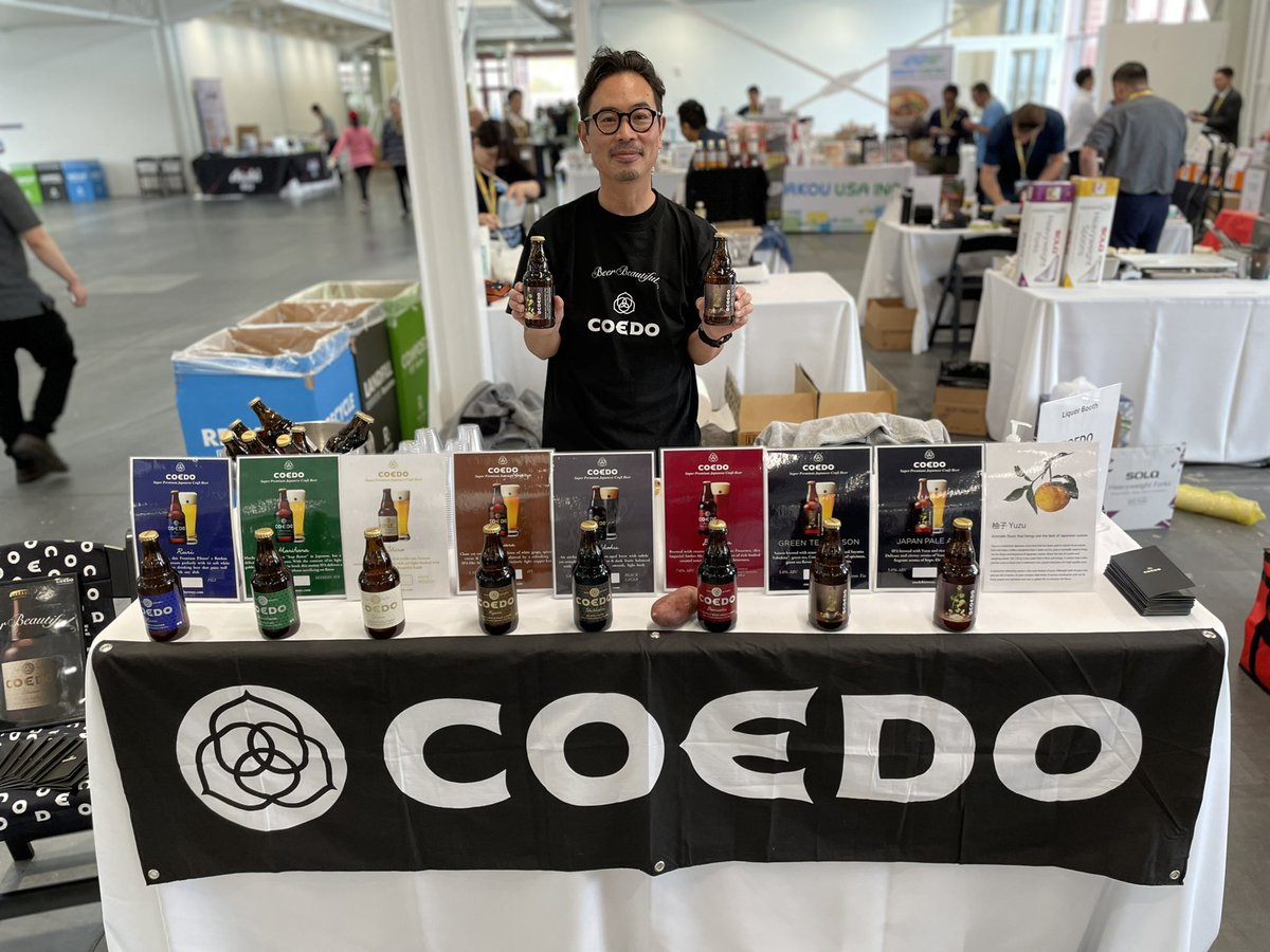 COEDO_USA's tweet photo. Today we launch two brand new products in San Francisco, Pale ale brewed with Yuzu &amp; Rice, and Saison brewed with tea leaves! Please come and enjoy “2024 Sake &amp; Food expo” organized by Wismettac Asian Foods Inc at Fort Mason Center! Cheers Kampai!
#coedo #usa #craftbeer #japan https://t.co/ev7E44dIsc