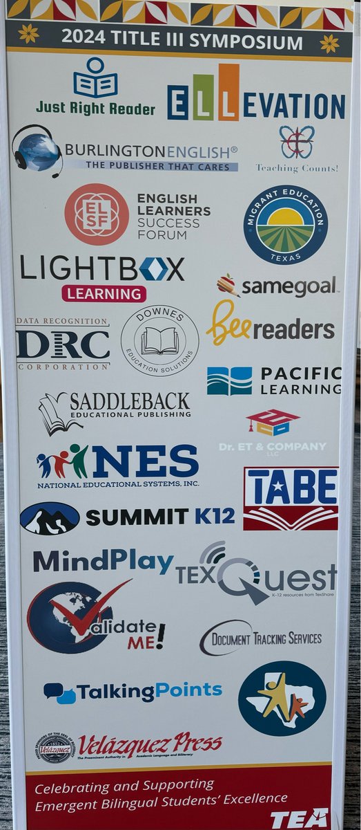 SDLBACK's tweet photo. We are so excited to sponsor the TX TitleIII symposium! #t3symp24 It’s been great to catch up with old friends and make new friends from all over the state! #TX #TEA #UnitedWeThrive #TeachersLeadTheWay #NewcomersCan https://t.co/prByAvNgUy