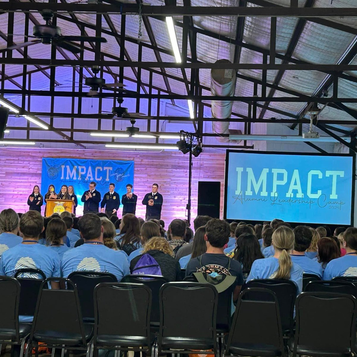 PSOklahoma's tweet photo. That's a wrap on Oklahoma FFA Association Alumni Leadership Camp! We're proud to support more than 1,600 FFA members from over 300 chapters across the state. Shout out to PSO employees Kristi and Cody for joining in on the fun! 💛💙 https://t.co/Zf4LB2c7be