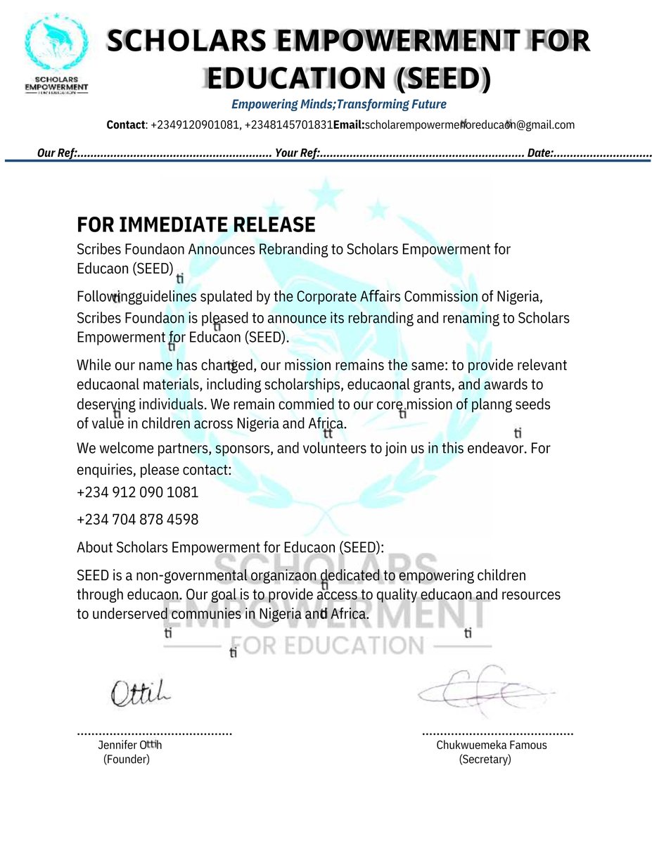 Scholars Empowerment For Education (SEED) tweet media