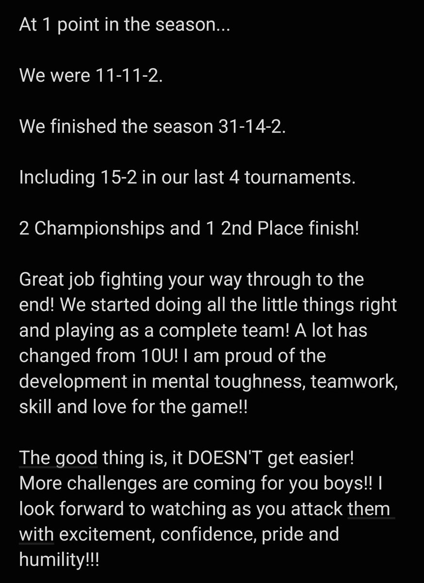 timmyb2416's tweet photo. Back to back 4-0 Finishes in tournaments. Proud of you!! https://t.co/7SjOGuH060