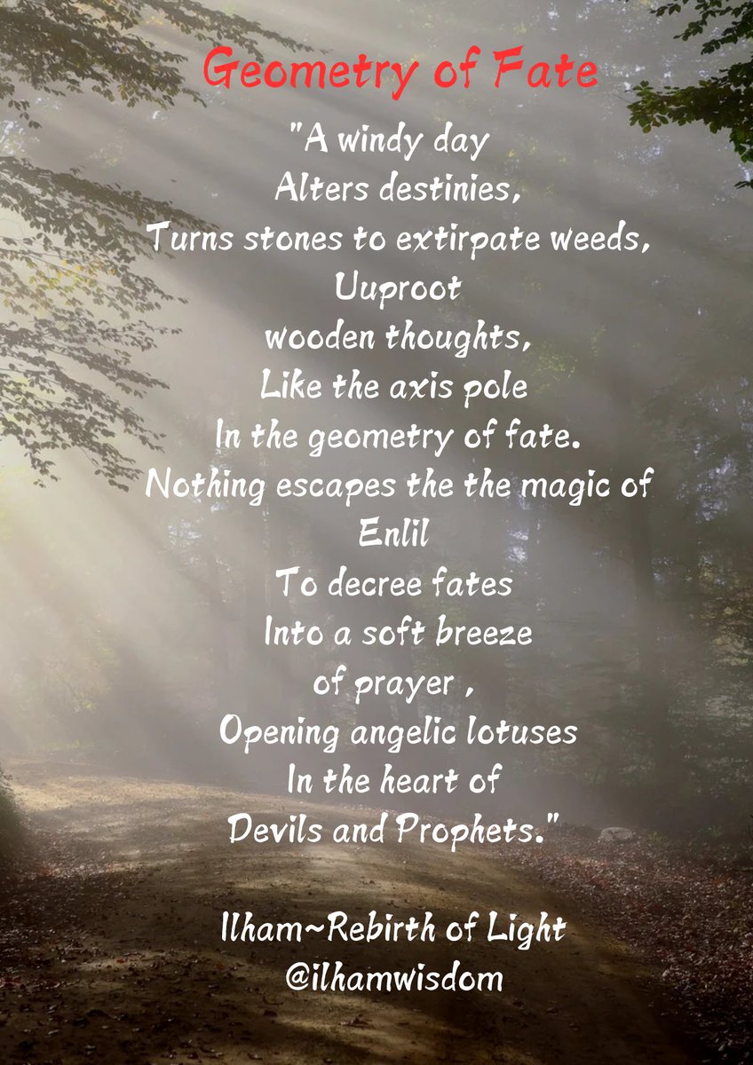ilhamwisdom's tweet photo. Poem: '#GEOMETRY OF FATE'๐
By Ilham
In "Rebirth in Light"
#poetry #POEMS #CreativeWritingArt
#Mindfulness #consciousness #Peace #vss365 #extirpate #selflove #humanity #poetrycommunity https://t.co/7fnzXUjb58