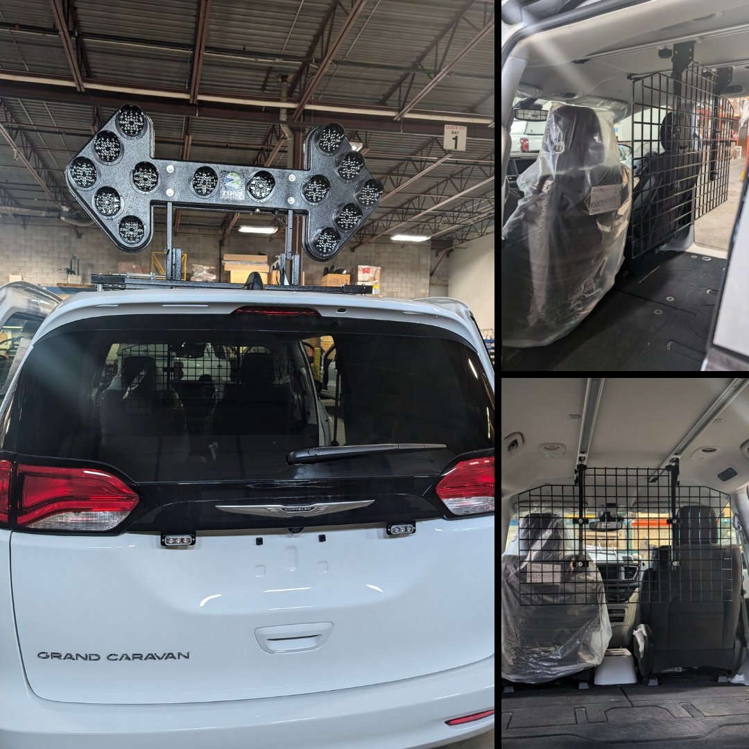farmbroinc's tweet photo. This Grand Caravan has a new folding arrow board and sliding center partition  
#farmbro #farmbroinc #upfit #upfitoftheweek #commercialvehicleupfitters https://t.co/1Y6DRKsjgT