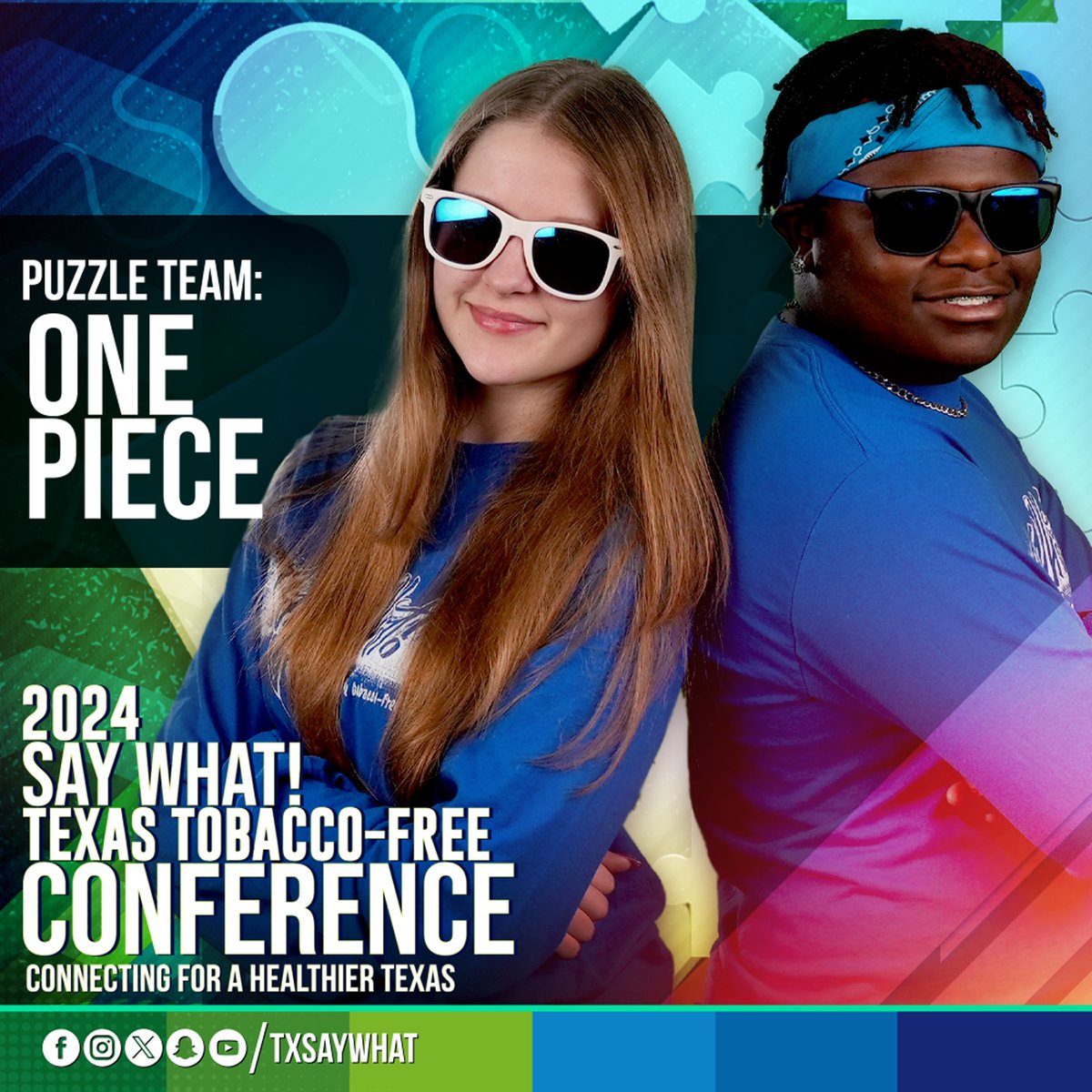 TxSayWhat's tweet photo. Listen, this next team you’re not ready for, please give it up for Kady Jo and Braylen! Leading the One Piece team, they’re both ready to conquer Big Tobacco by piecing together their efforts! #ConnectTX #SayWhatConf https://t.co/jnooOVF3yT
