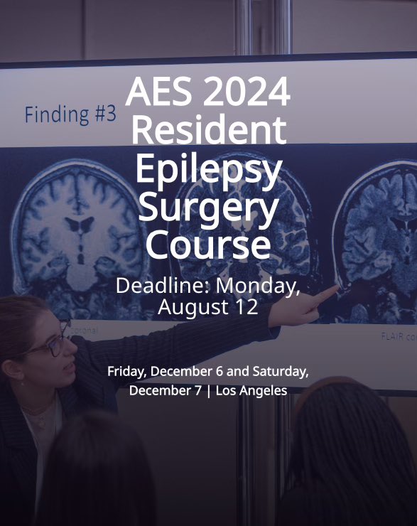 Are you a neurology or neurosurgery resident interested in epilepsy? Check out this upcoming course. You will not want to miss it! 

More info here: aesnet.org/AES-annual-mee…

<a href="/AANSNeuro/">AANS</a> <a href="/CNS_Update/">CNS</a> <a href="/AmEpilepsySoc/">American Epilepsy Society</a> #neurosurgery #assfn #medtwitter