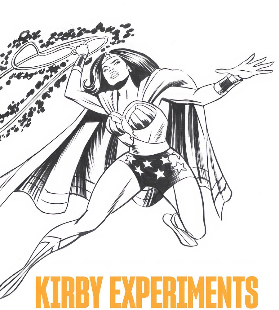 Kirby Experiments - a preview from the new Unseen 2024 Art Book! Coming to #SDCC 2024 Booth #2415 &amp; online. Join the waitlist here: https://t.co/uDnIRBjqed

#jackkirby #comicart #artwork #artbook #comicbooks 