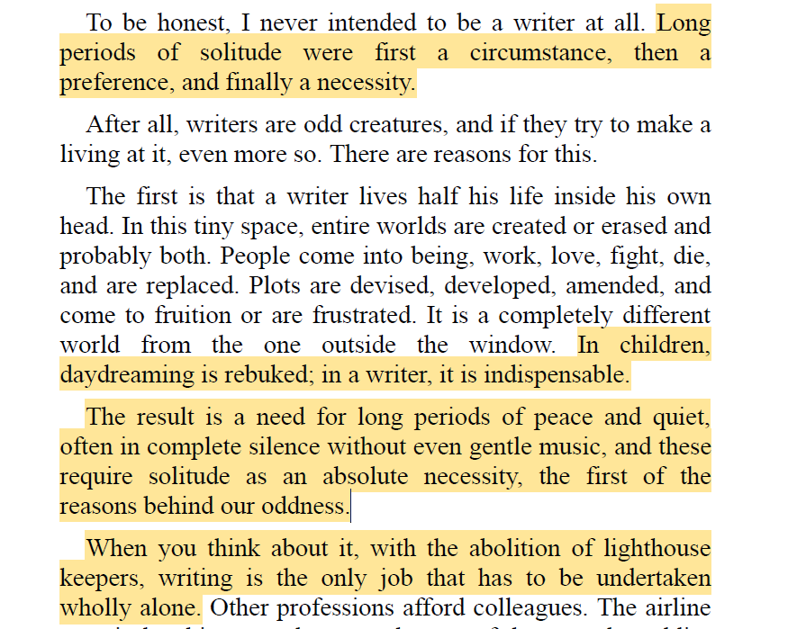 FrederikNeckar's tweet photo. Writing and solitude, "the first of the reasons behind our oddness." Frederick Forsyth https://t.co/h0Jsfdzmdd