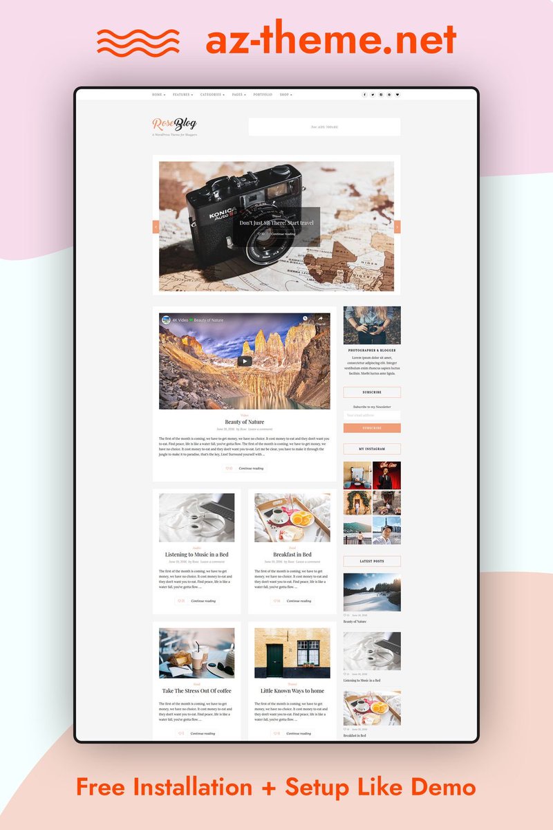 aztheme's tweet photo. ROSE is a clean and minimal Wordpress Blog Theme

✳️ Download:  https://t.co/WXkIHJIayU

#blogtemplate #blogtheme #fashionblog #instagram #lifestyle #minimalblog #themewordpress #wordpress #wordpressblog #wordpressblogtheme #wordpressresponsive #wordpresstemplate #wordpresstheme https://t.co/KY3hprd280