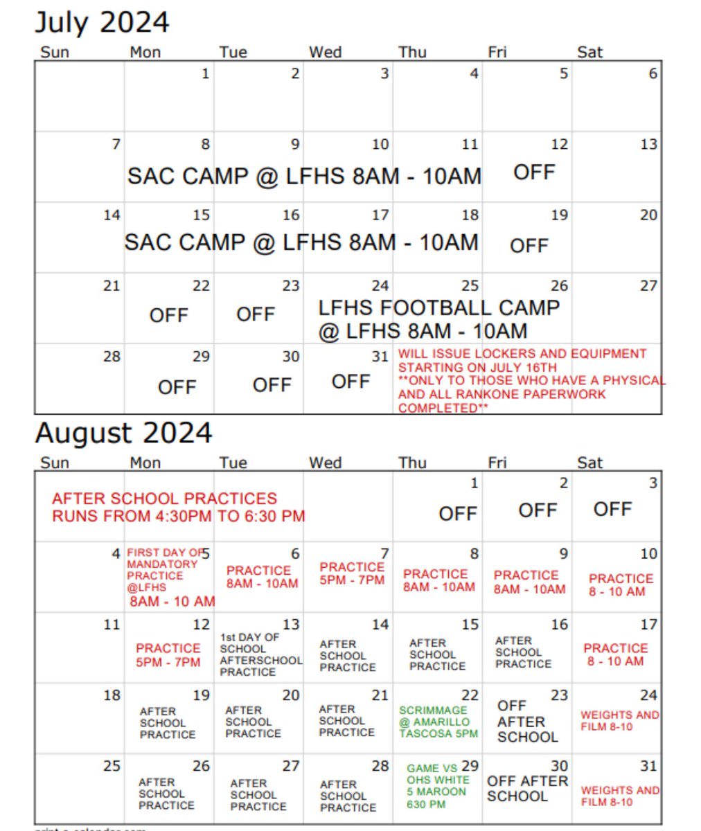 RebelsLFHS's tweet photo. Take a look at the up coming schedule for LFHS for the rest of July and all of August.
20 Days until REBEL FOOTBALL STARTS!! #rebswin #rebsbeenback
@Hartman3Clint @CoachWilke7 @CoachPerez06 @RebelBooster https://t.co/0AZz42fRWl