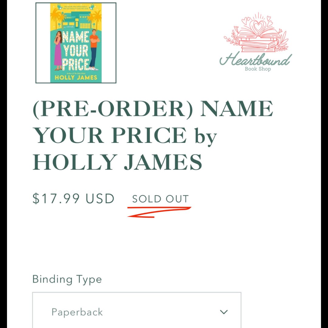Well this is unbelievably cool. 🥹 First time selling out of anything, ever. THANK YOU for supporting me and Heartbound Book Shop 🩷 They’ve already ordered more stock, so preorder links are updated!