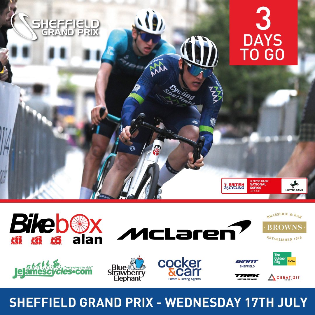 SheffGrandPrix's tweet photo. Just 3 days away from the Sheffield Grand Prix. Riders lists are now online. We have nearly 300 riders down to compete over 4 races. A full schedule is on our website: https://t.co/JPyZAeum5y #sheffieldgrandprix. https://t.co/ZeKUqkxc9J