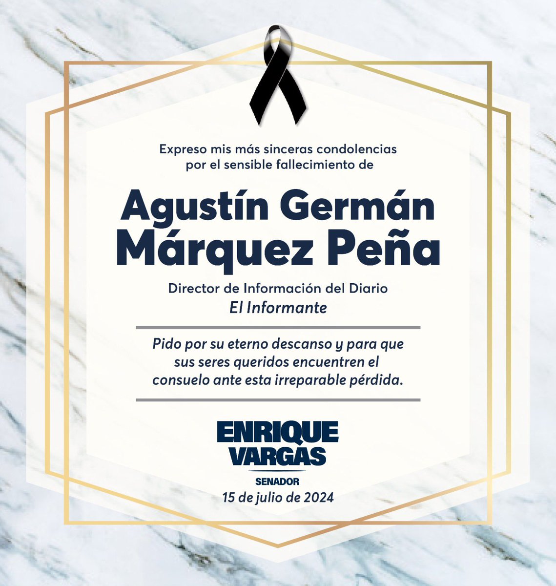 EnriqueVargasdV's tweet photo. Descanse en Paz. 🙏 https://t.co/jDiWBPgTlK