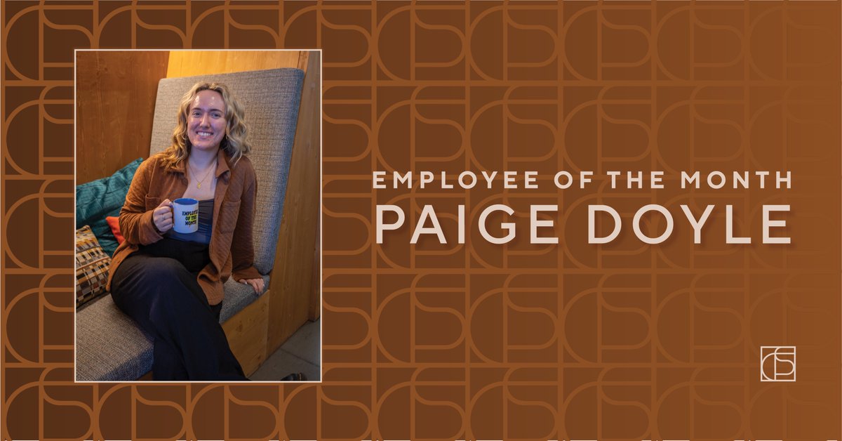 Join us in celebrating our Employee of the Month, Paige Doyle! Her coworkers nominated Paige for her drive, enthusiasm, and fun-loving spirit. Thank you for all you do, Paige!