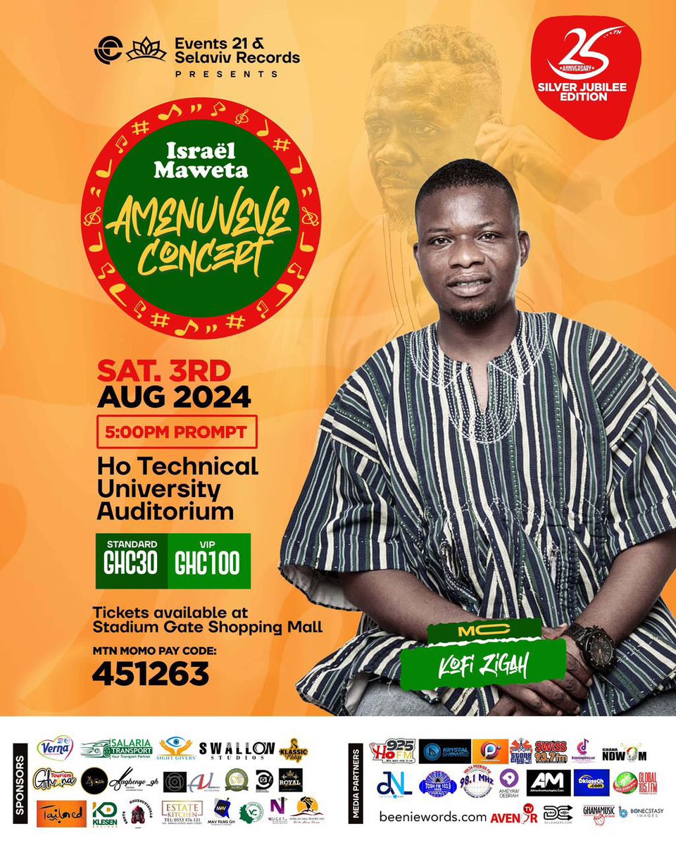 Here are the Official MCs, DJ &amp; Hype Man for #AmenuveveConcert by <a href="/MawetaMusic/">Israel Maweta</a> .

•<a href="/BlackoceanBOK/">Selorm Ameza</a> 
•<a href="/KofiZigah/">kofizigah</a> 
•<a href="/RealDjCyril/">DJCYRILGH</a> 
•@Hypeman_darren_Flex