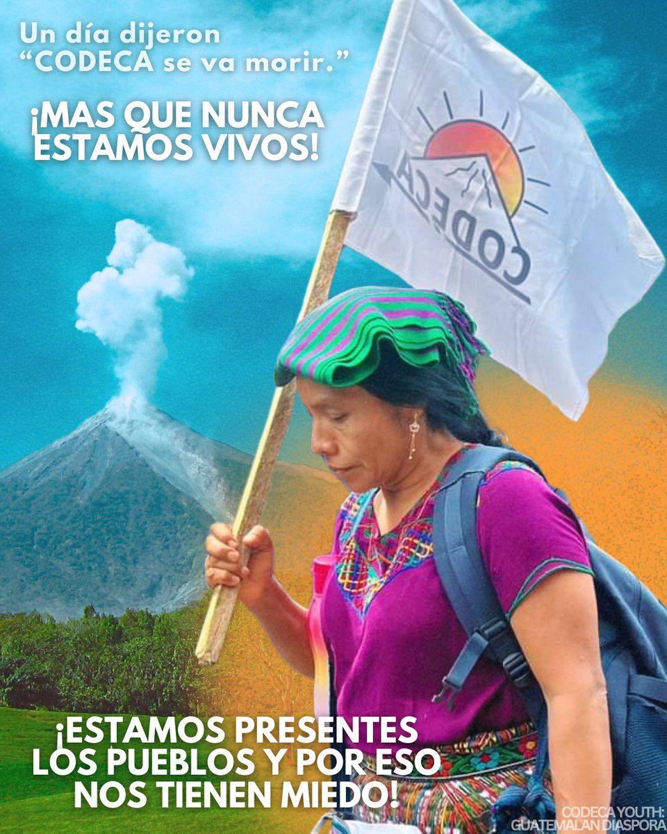 CodecaJuventud's tweet photo. 🚨 Dijeron que CODECA se iba a morir, y ahora estamos más fuertes y vivos que nunca 🌋

Imágenes por los compas de la Juventud CODECA de la diáspora guatemalteca en USA 🗣️🔥 https://t.co/qXUueWtHNf