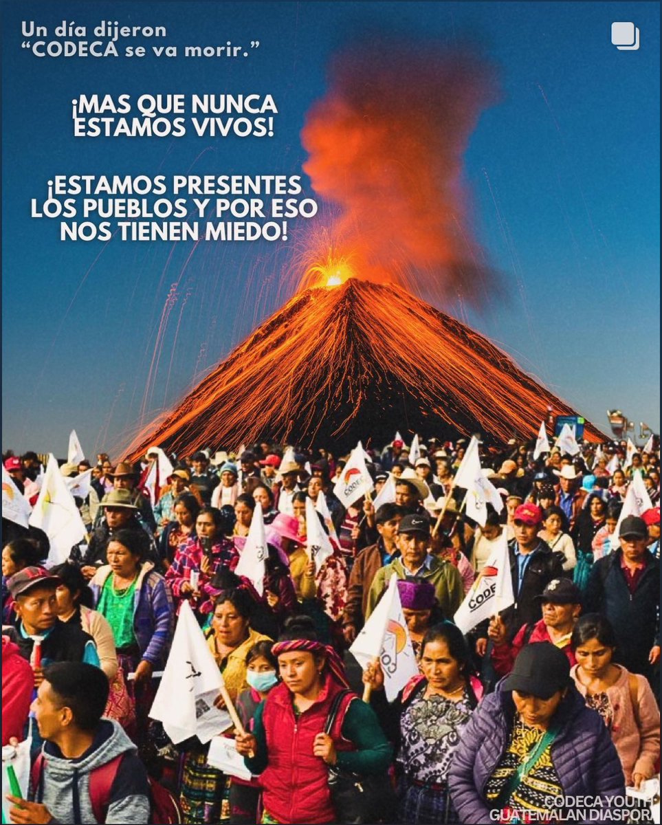 CodecaJuventud's tweet photo. 🚨 Dijeron que CODECA se iba a morir, y ahora estamos más fuertes y vivos que nunca 🌋

Imágenes por los compas de la Juventud CODECA de la diáspora guatemalteca en USA 🗣️🔥 https://t.co/qXUueWtHNf