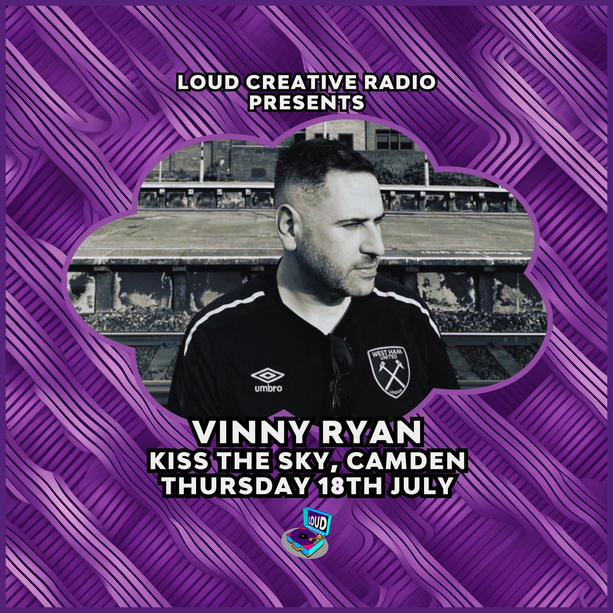 LoudCreativeLDN's tweet photo. Vinny Ryan is spinning live from 10pm at Thursday’s LCR event with an hour and a half of 90s R&amp;B and Soul Classics. 

Make sure you’re in the building from the get go at Kiss The Sky bar, Camden, London with free entry for all guests 💜

See you on Thursday! 🫶 @slowdownpodcast https://t.co/k8j9hL04Z8