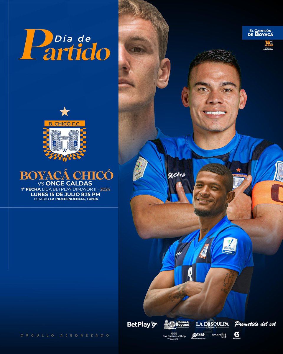 BCHICOFCOFICIAL's tweet photo. ⚽️ ¡Lunes de Fútbol! 🏁

Hoy el Campeón de Boyacá 💙🧡 inicia un nuevo sueño en el fútbol profesional colombiano, esta noche en la ciudad de Tunja enfrentaremos la primera jornada del todos contra todos de la Liga @BetPlayCO Dimayor ll - 2024 🏟️

#JuntosHacemosUnGranEquipo https://t.co/Y0kZZwcWDY