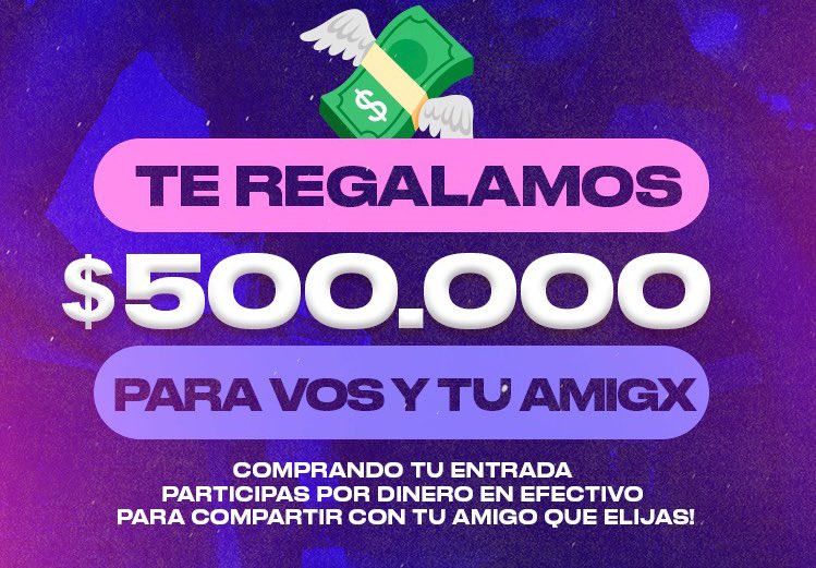 La vida es más linda con AMIGOS!
este Sábado celebramos JUNTOS y regalamos $500.000 para vos y tu amigo

dj Bruno Giamello // Batachá