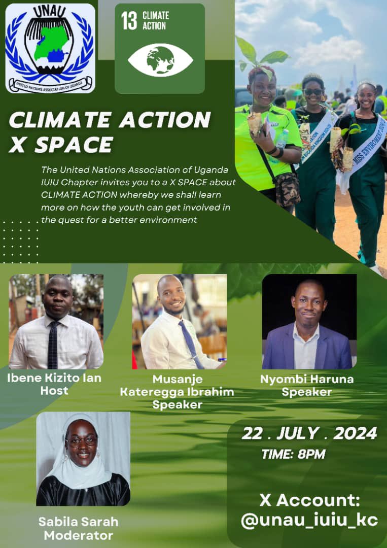 Nature is charming; adopt it to stop global warming. Are you passionate about the environment and climate change? Join this X space on SDG13( Climate Action) where speakers from various background broughttogether under the UNAU Umbrella will ne discussing this topic